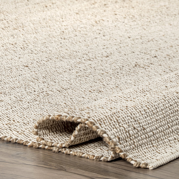 Beachcrest Home Helton Handmade Flatweave Jute/Cotton Beige Rug